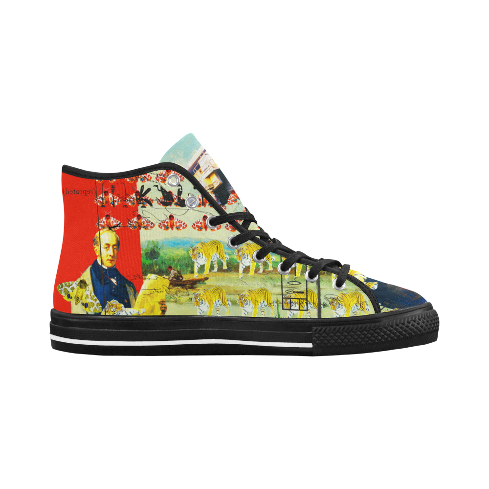 ACCORDING TO PLAN. Men's All Over Print Canvas Sneakers