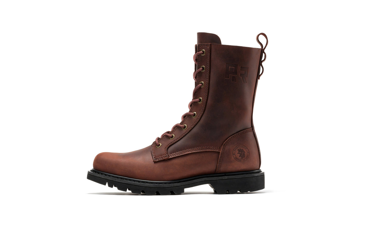 ROCKROOSTER Mantua Men's 8 inch Zip-sided Soft Toe Lug Sole Work Boots