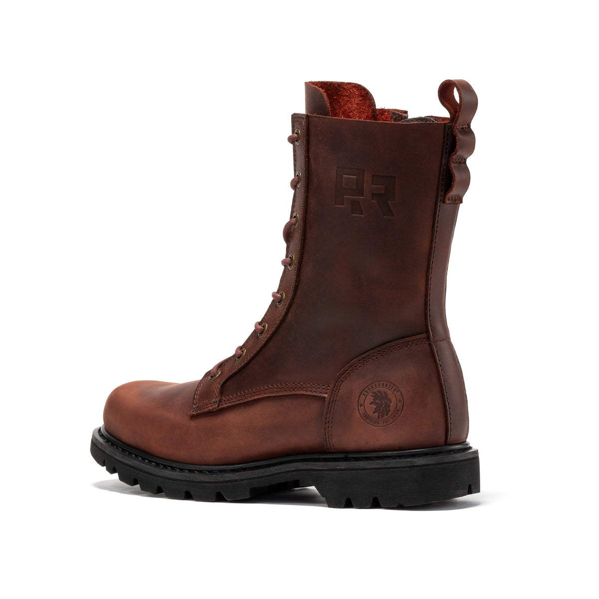 ROCKROOSTER Mantua Men's 8 inch Zip-sided Soft Toe Lug Sole Work Boots