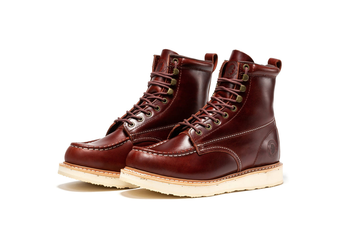 ROCKROOSTER Norwood Cherry Brown Men's 6 inch Soft Toe Wedge Work