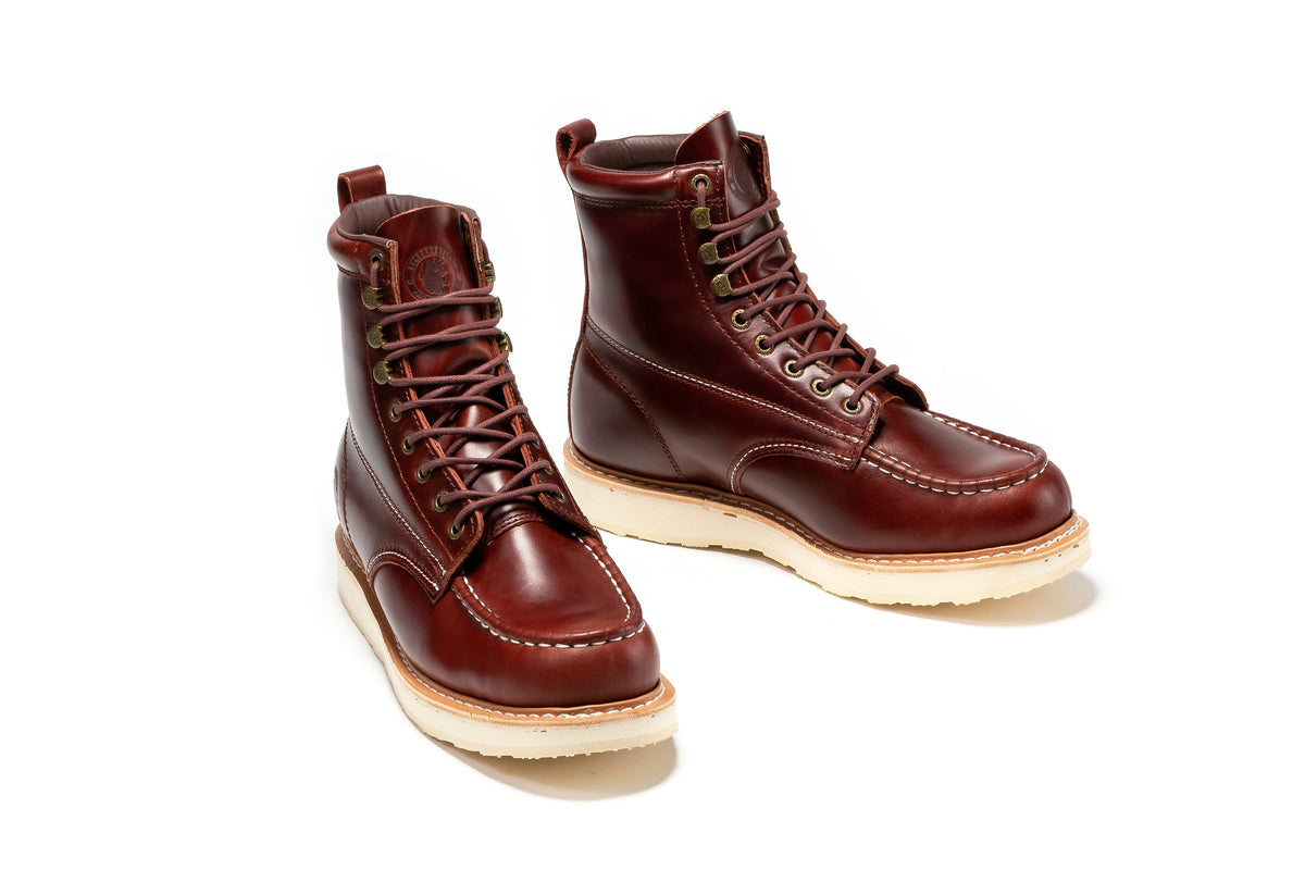ROCKROOSTER Norwood Cherry Brown Men's 6 inch Soft Toe Wedge Work