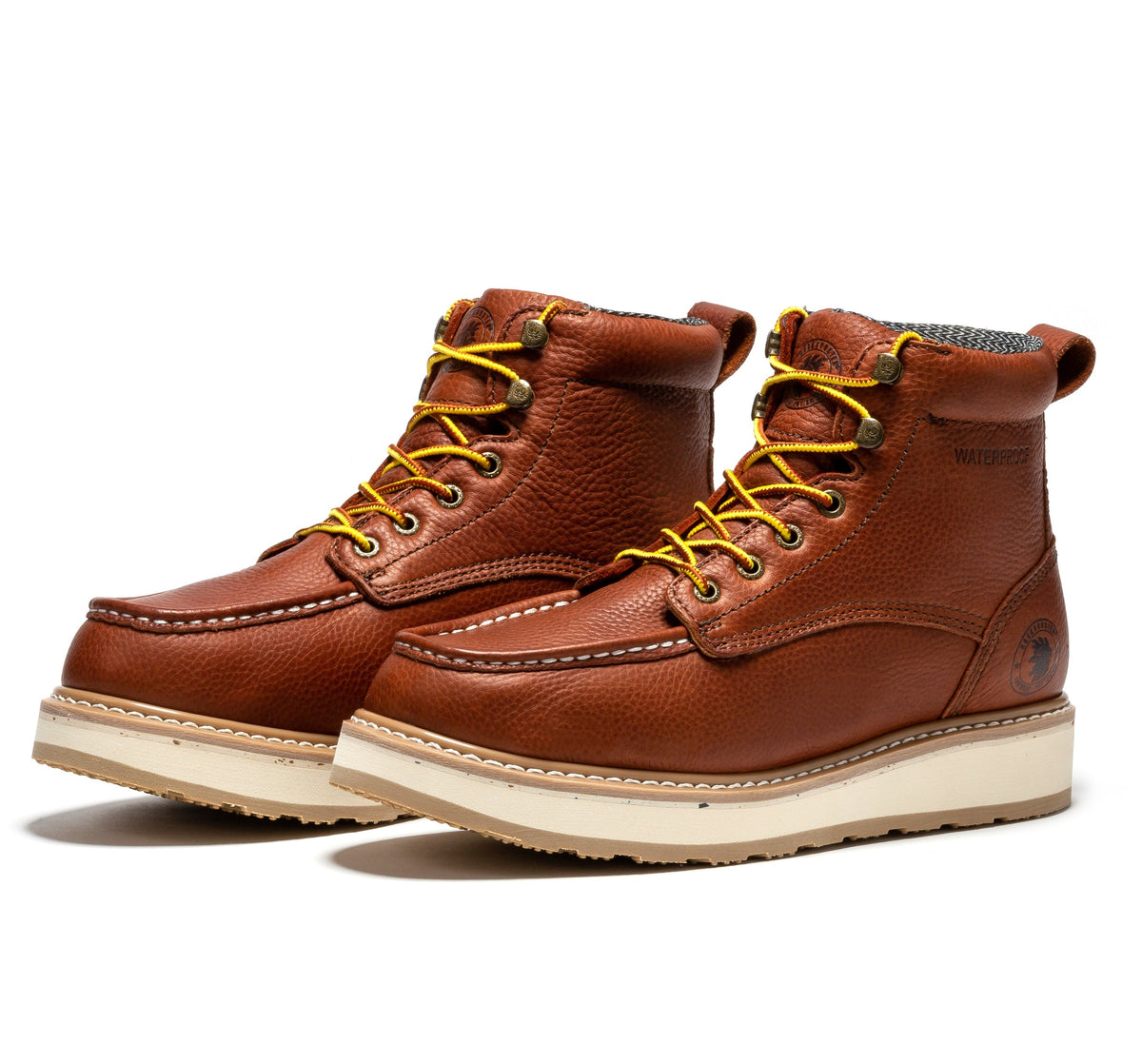 ROCKROOSTER Walker 6 inch Waterproof Wedge Work Boots, Soft toe, Oil