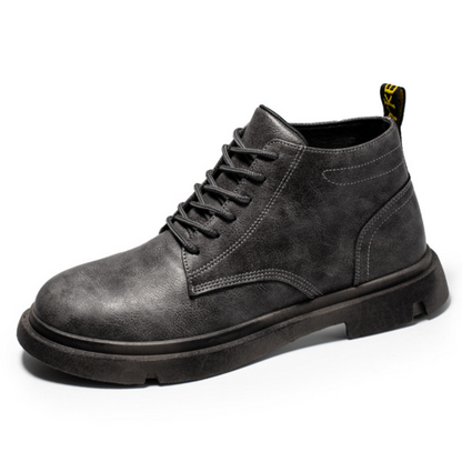 Men's Shoes High-top Sleeve Men's Leather Boots Cowhide British Retro