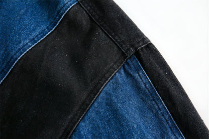 Side Stripe Stitching Loose Denim Jacket Men And Women European And