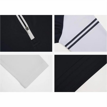 Custom DIY Long-sleeved Half-zipper T Shirt Men Elastic Training Gym Fitness Workout Sport Jersey Athletic Running Shirt Men