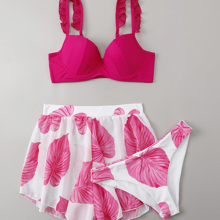Printed Sexy Bikini Three-Piece Swimwear