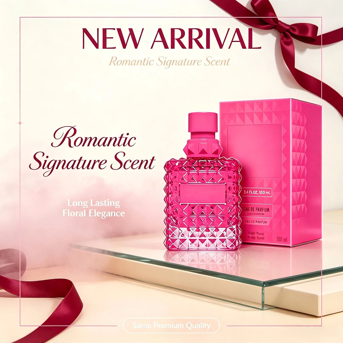 Women Eau de Parfum Perfume 100ml 3.4 fl.oz Luxury Sweet Floral Fragrance Long Lasting Feminine Signature Perfume Spray Romantic Daily Wear Date Night Wedding Party Fall Fashion Back to School Halloween Christmas Valentine's Day Gift For Her