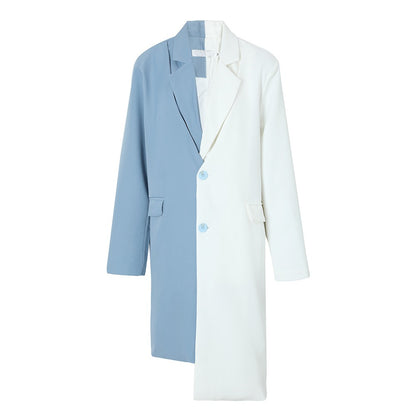 Single Breasted Color Matching Ladies Blazer Coat