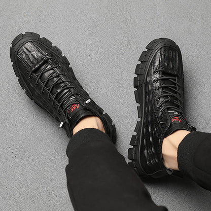 UrbanEdge™ – Men’s High-Top Leather Boots with Warm Lining