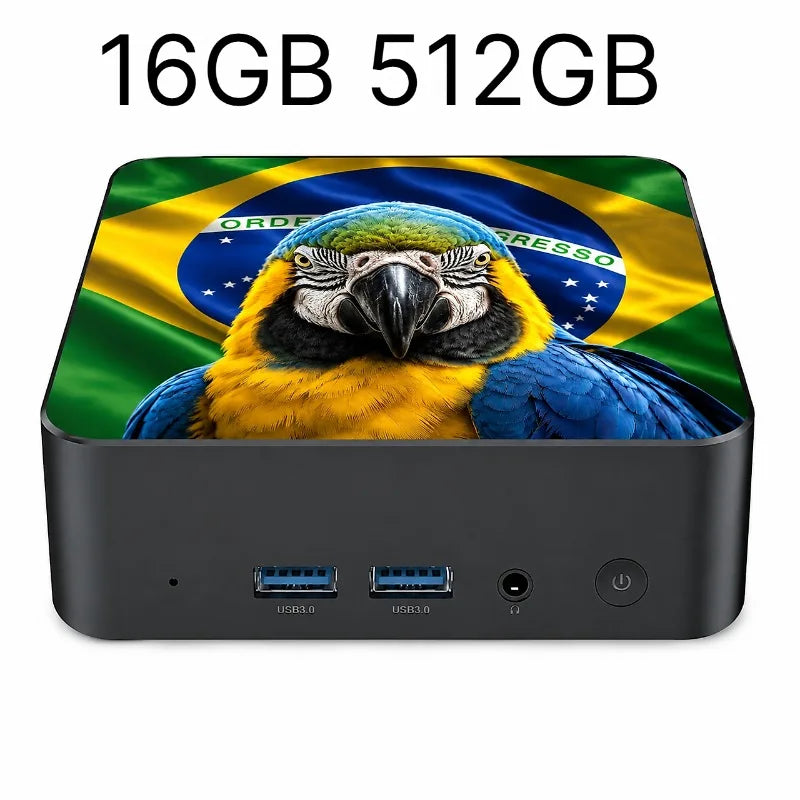 Powerful Portable Gaming Mini PC New Mexico Brazil Flag Core i3 6100 16GB 2TB M.2 SSD Win11 4K@60Hz HD
