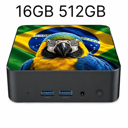 Powerful Portable Gaming Mini PC New Mexico Brazil Flag Core i3 6100 16GB 2TB M.2 SSD Win11 4K@60Hz HD
