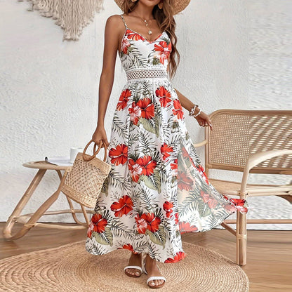 Lace Strapless Dress Summer Long Dress