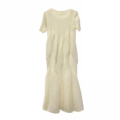 Ladies Temperament Pleated Dress Summer New Pleated Lantern Skirt Long