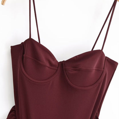 Wrinkled corset dress for women in summer