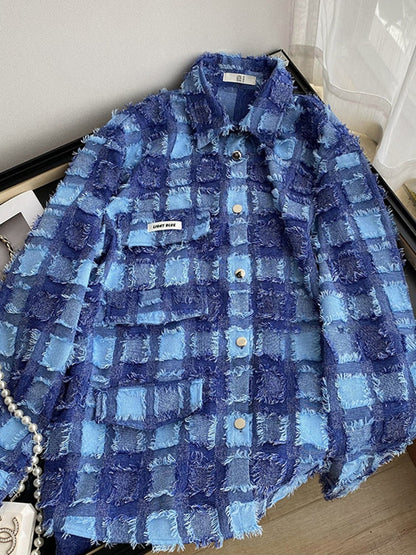 Autumn Plaid Coat Women's New Tweed Loose Temperament Ladies Trendy Top
