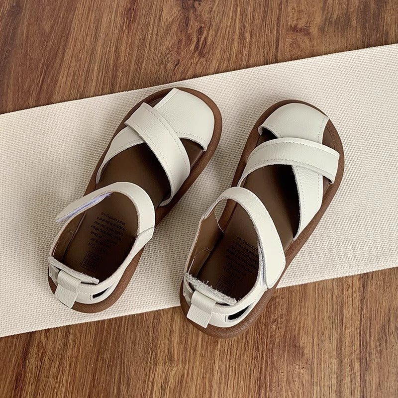 Flat Heeled Toe-Covered Sandals for Women,Casual Shoes