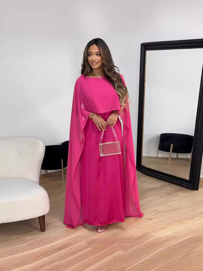 Women High Waist Mesh Satin Dress