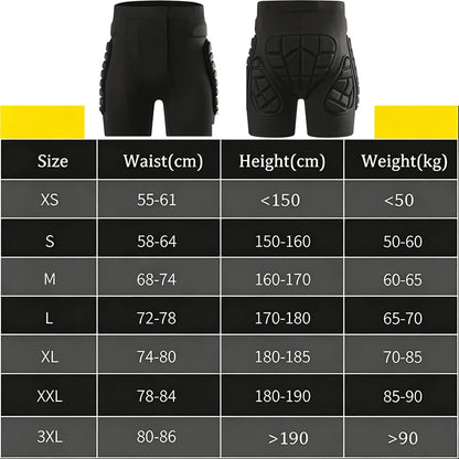 Padded Shorts and Kneepads 3D Protection Hip Butt Protective Shorts Anti Impact Pants for Snowboarding Skate Skiing Cycling