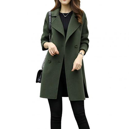 Two Breasted Ladies Long Sleeve Loose Suit Coat Jacket Women blazers Female Solid color long suit loose sliming jacket
