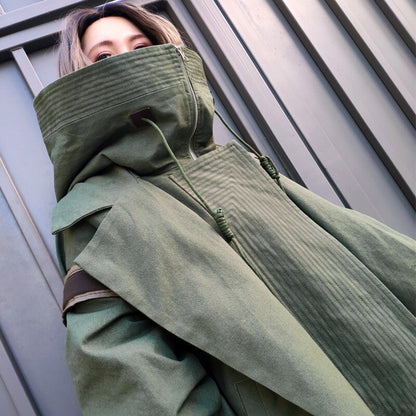 Fashion Women Jackets Solid Color Cotton Ladies Stand Collar Hooded Autumn New Winter Clothing Green Couple