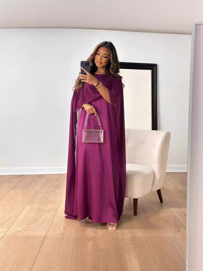 Women High Waist Mesh Satin Dress