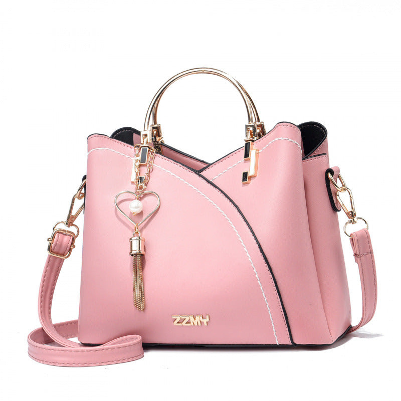 Color-blocked  large-capacity shoulder bag with high-quality crossbody design