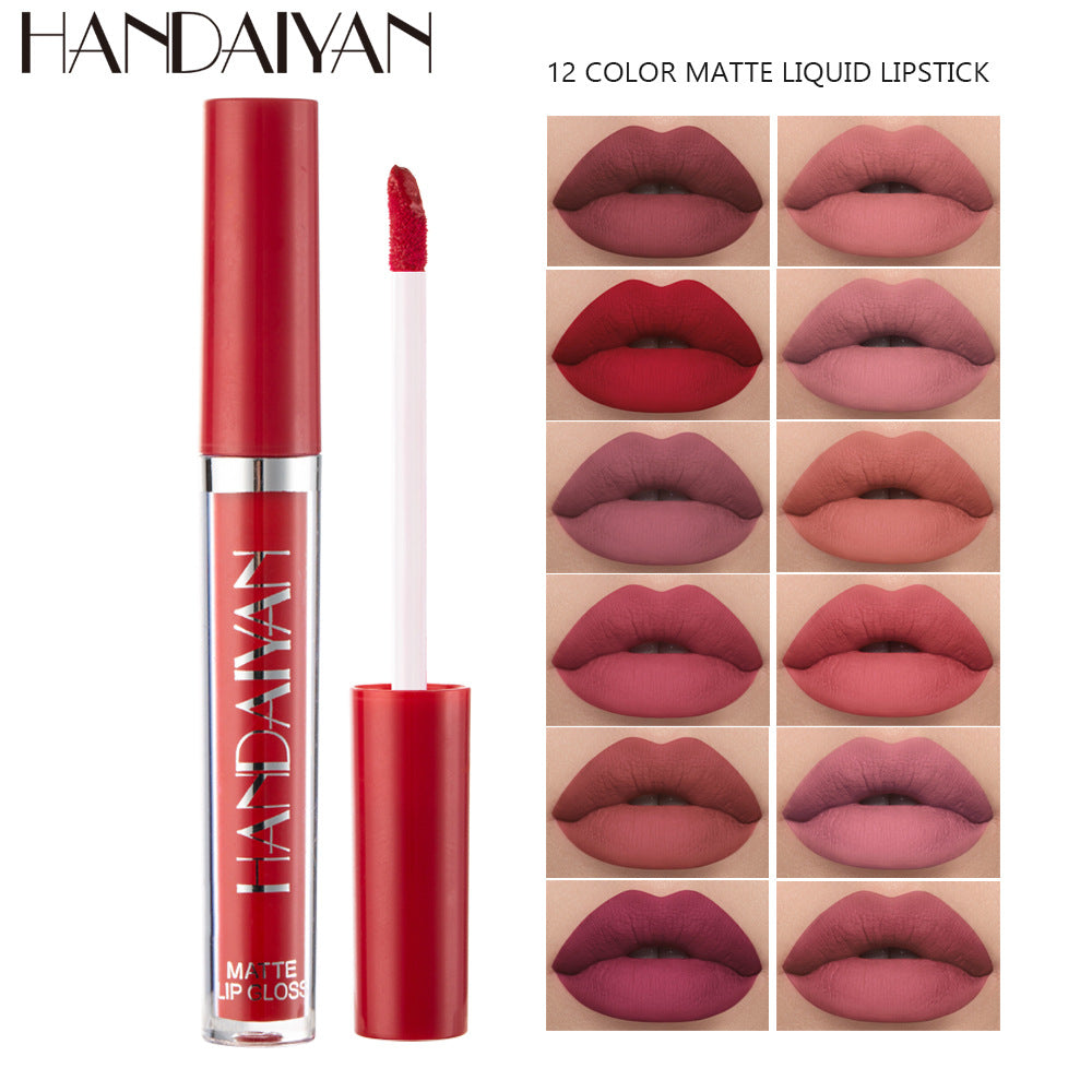 12-Color Matte Lip Glaze Liquid Lipstick