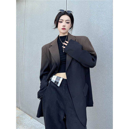 Zadily  Spring New In Gradient Loose Women Blazer Streetwear Oversize Long Sleeve Ladies Suit Winter Female Blazers
