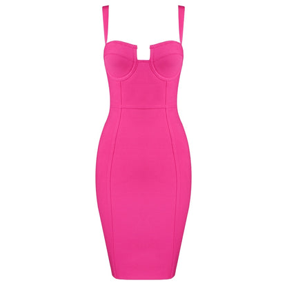 Ladies Sexy Blue Yellow Black Rayon Women Summer Bandage Dress Celebrity Designer Fashion Party Dress