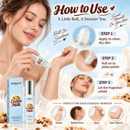 Cookie Milk Perfume Oil 10ml Roll On Long Lasting Sweet Gourmand Fragrance Body Essential Oil Portable Attar for Women