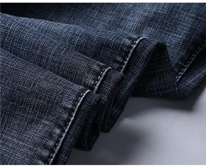 Wthinlee Men's Jeans Casual Straight Stretch Fashion Classic Blue Black Work Denim Pant Trousers Male  Clothing