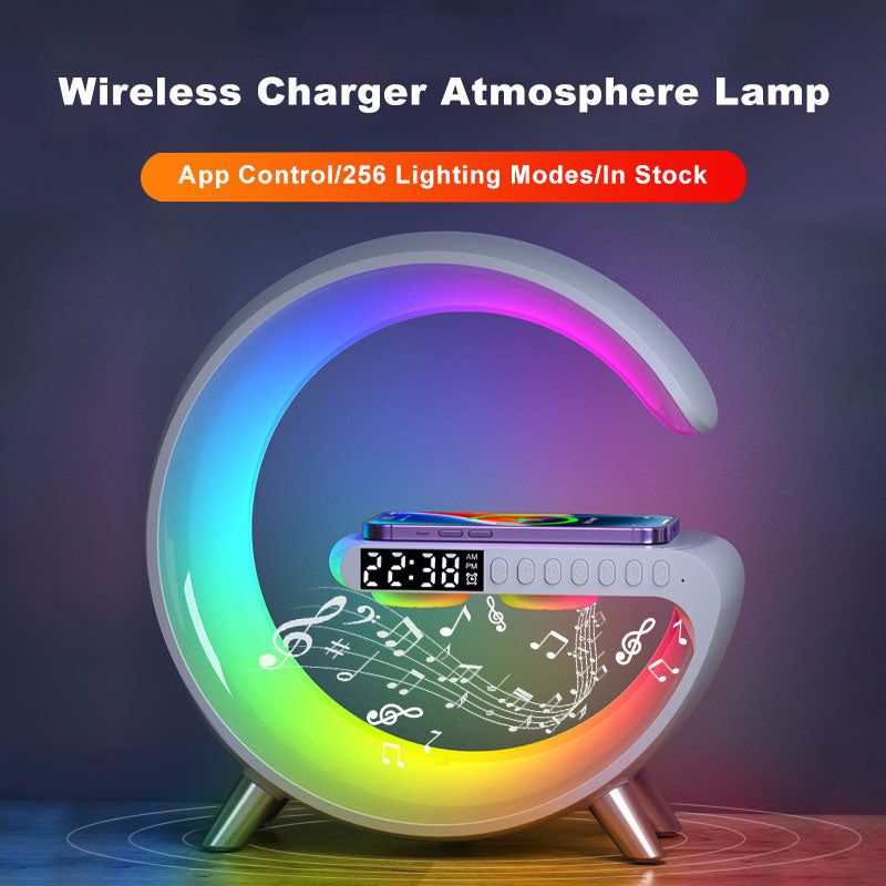 G Shaped LED Light Bluetooth Speakers - Smart Sound-Activated Wireless