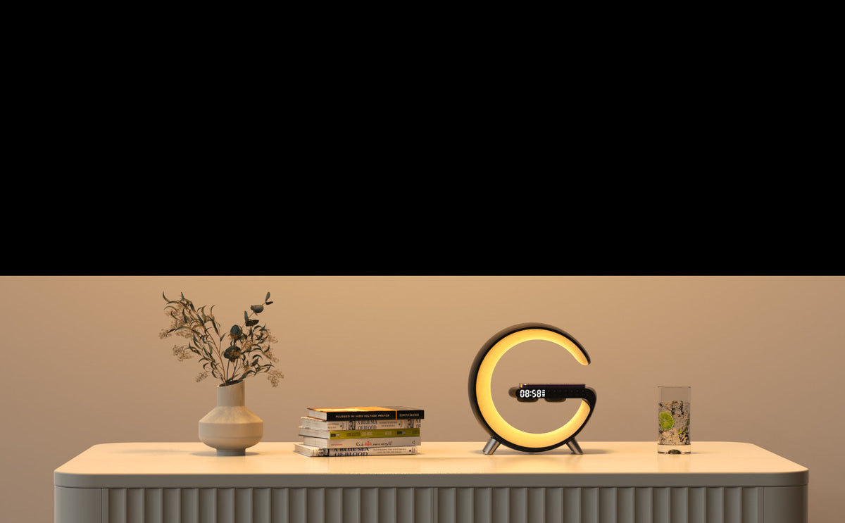 G Shaped LED Light Bluetooth Speakers - Smart Sound-Activated Wireless