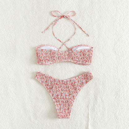 Floral Sexy Bikini Brazilian Thong Two-Piece Swimsuit for Women