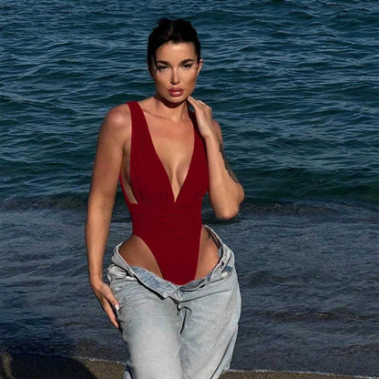 Bikini Split Swim Strap Top jumpsuit