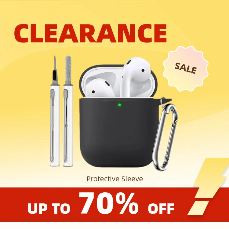 Clearance_For Apple AirPods 2nd/1st Generation Charging Case For Airpods Case Cover 2&1 with Cleaner Kit Soft Silicone Protectiv