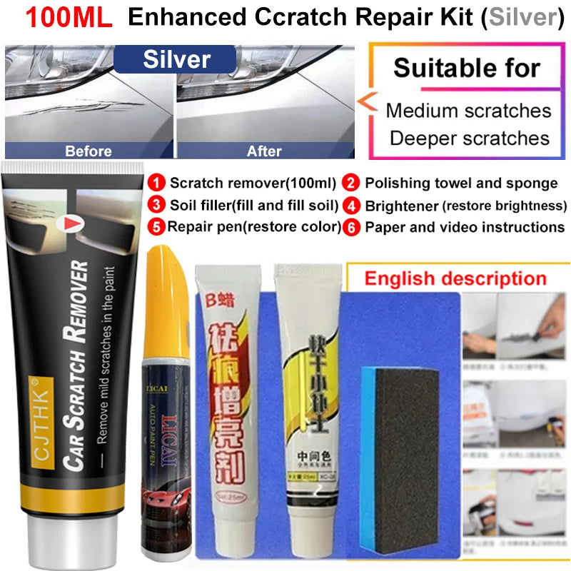 Car Scratch Remover Auto Paint Repair Wax Car Polish Body Grinding Compound Paint Care Tools Vehicle Surface Restorer