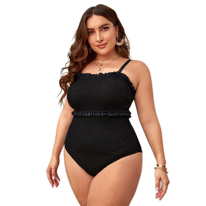 Solid Color Backpack Style One-Piece Swimsuit for Women,