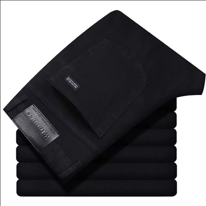 Wthinlee Men's Jeans Casual Straight Stretch Fashion Classic Blue Black Work Denim Pant Trousers Male  Clothing
