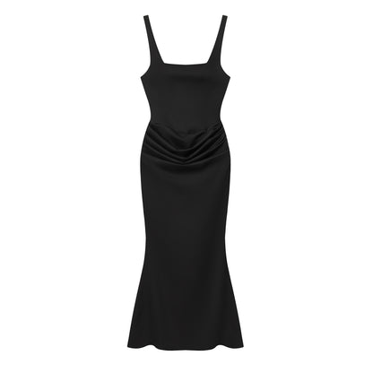 Sleeveless Backless Bodycon Long Dress with Fish Tail Hem