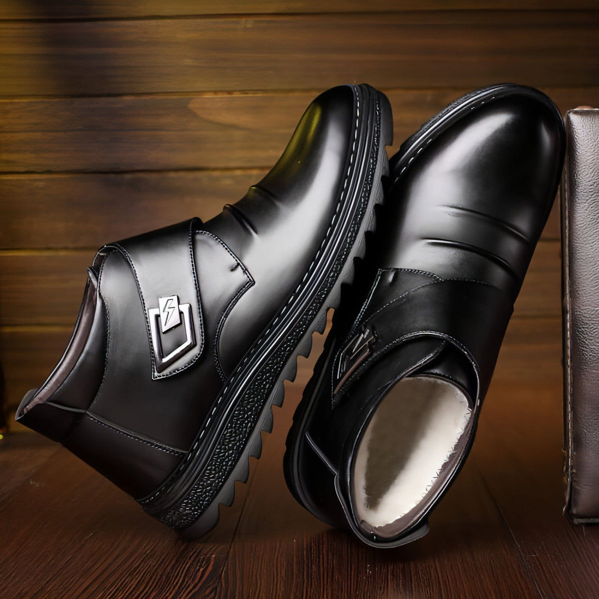 High-top shoes plus cashmere men's shoes