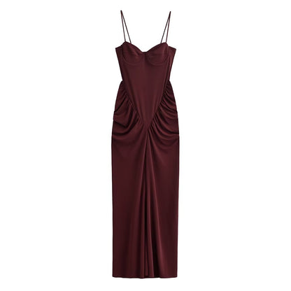 Wrinkled corset dress for women in summer