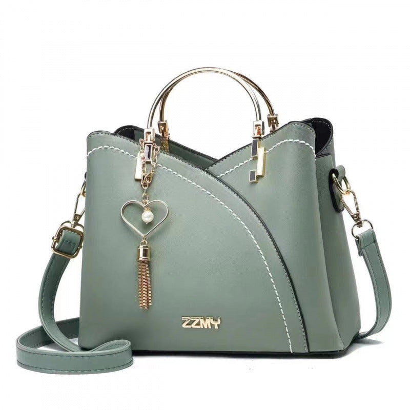 Color-blocked  large-capacity shoulder bag with high-quality crossbody design