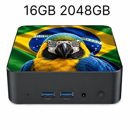 Powerful Portable Gaming Mini PC New Mexico Brazil Flag Core i3 6100 16GB 2TB M.2 SSD Win11 4K@60Hz HD