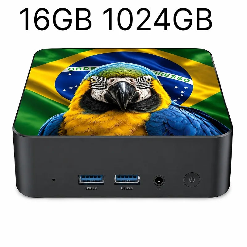 Powerful Portable Gaming Mini PC New Mexico Brazil Flag Core i3 6100 16GB 2TB M.2 SSD Win11 4K@60Hz HD