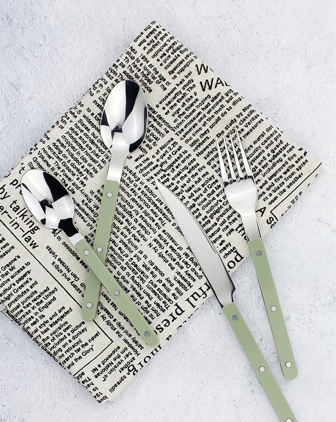 Elegant Modern Nordic Flatware Set Of 10 - Bistrot Rivet Cutlery