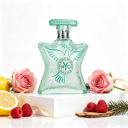 Bond No.9 The Scent of Peace Natural Perfume 100ml Women Eco Chic Citrus Scent Lemon Blackcurrant Top Notes Raspberry Rose Damascena Heart Cedarwood Musk Base Long Lasting EDP Natural Vegan Gift Box