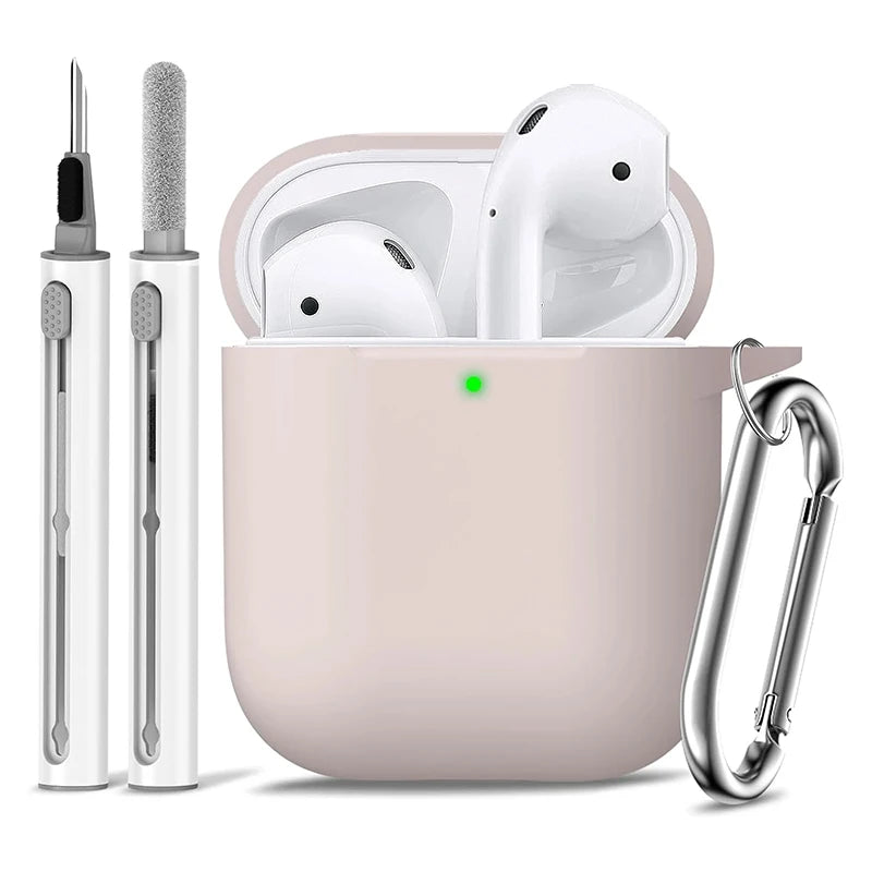 Clearance_For Apple AirPods 2nd/1st Generation Charging Case For Airpods Case Cover 2&1 with Cleaner Kit Soft Silicone Protectiv