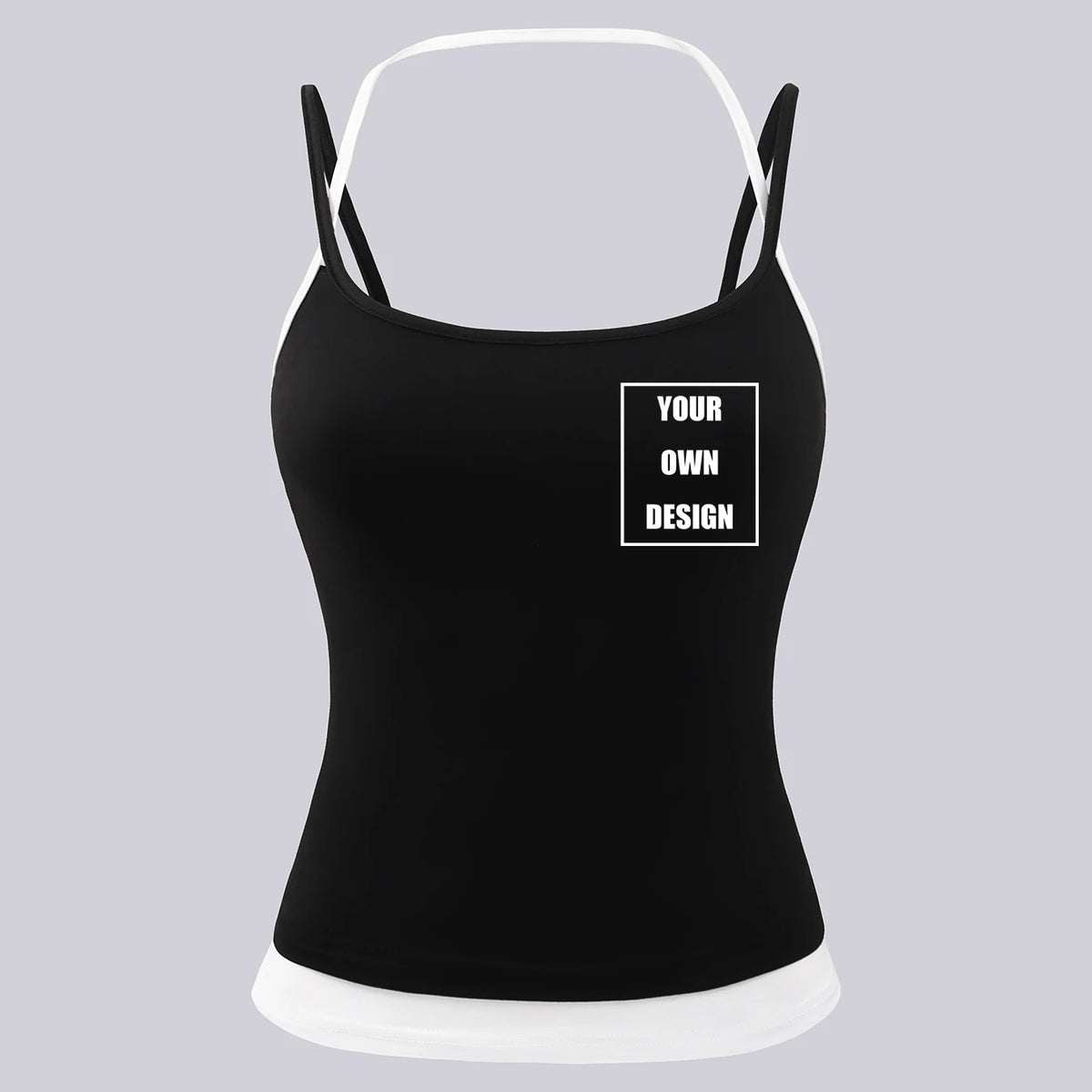 DIY Custom Graphic Logo women Color Blocking Vests Soft Singlet Halter Tops Fashion Slimming Vest Fitness Summer New Clothing