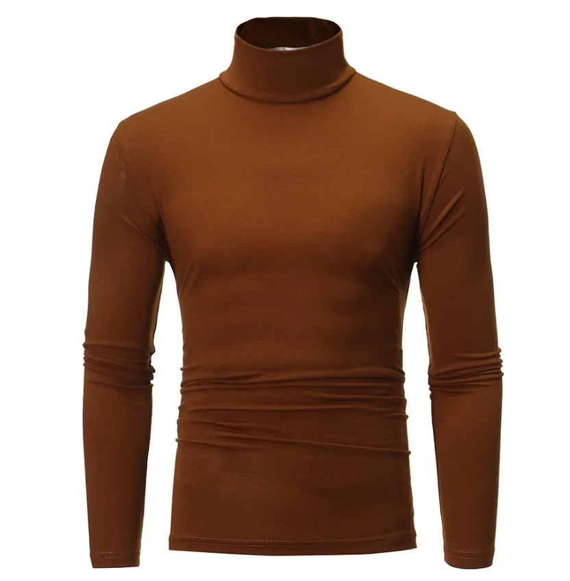 Men's Thermal Underwear in Turtleneck Lapel Autumn Thin Modal Autumn  Winter Male Long-sleeved Base Shirt Single Slim-fit Top